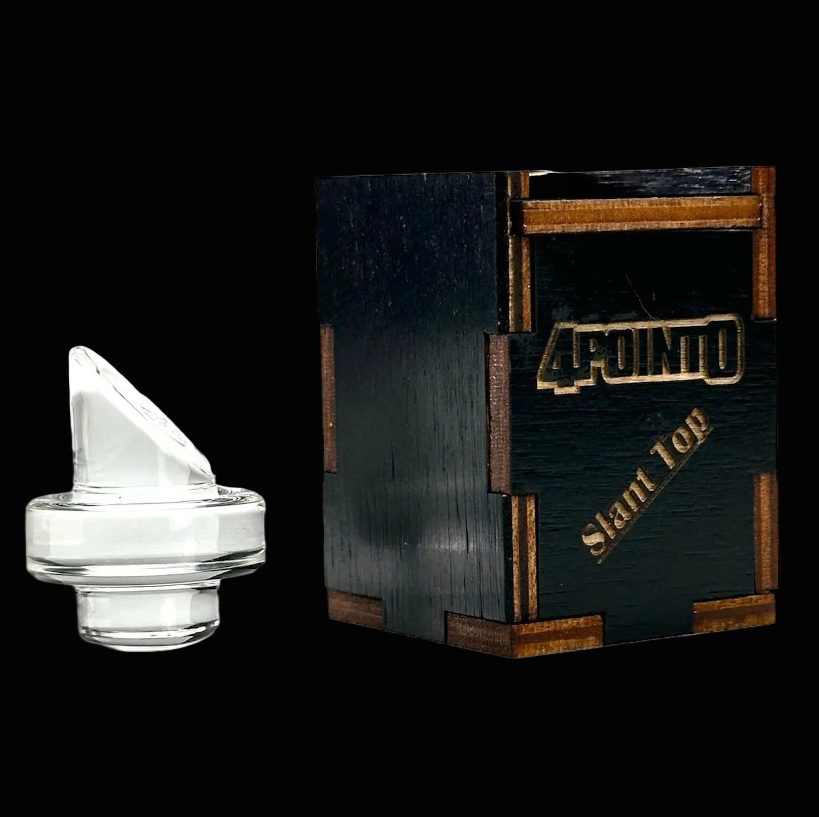 Adjustable quartz airflow cap with wooden box angle