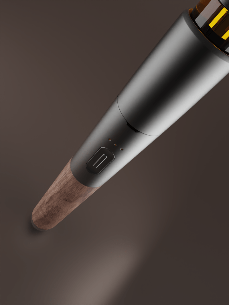 Premium Vessel wood battery with drop-in cartridge design