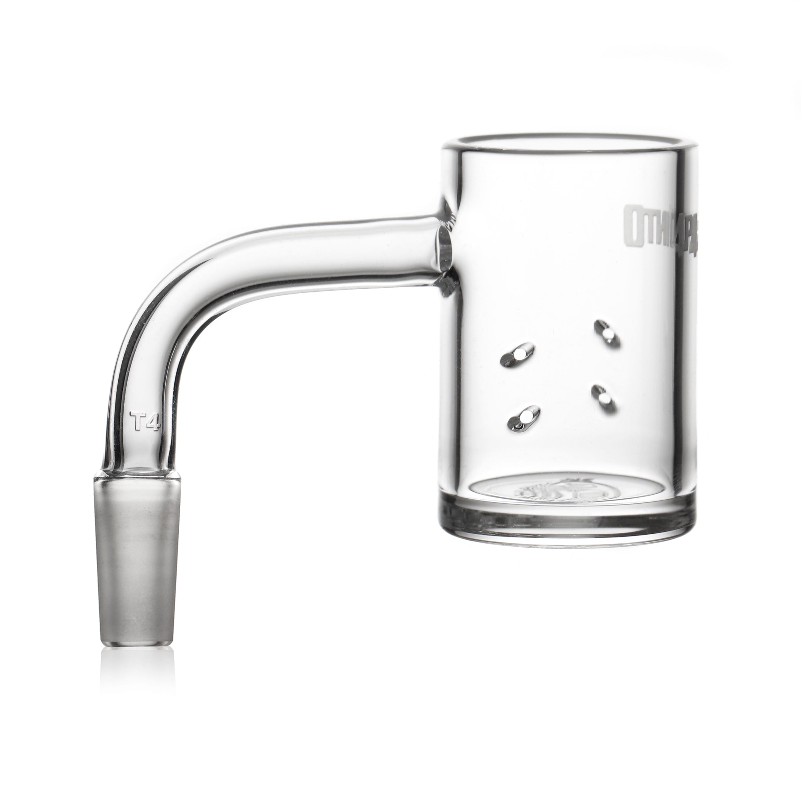 Clear quartz T4 dab nail with four angled airflow holes