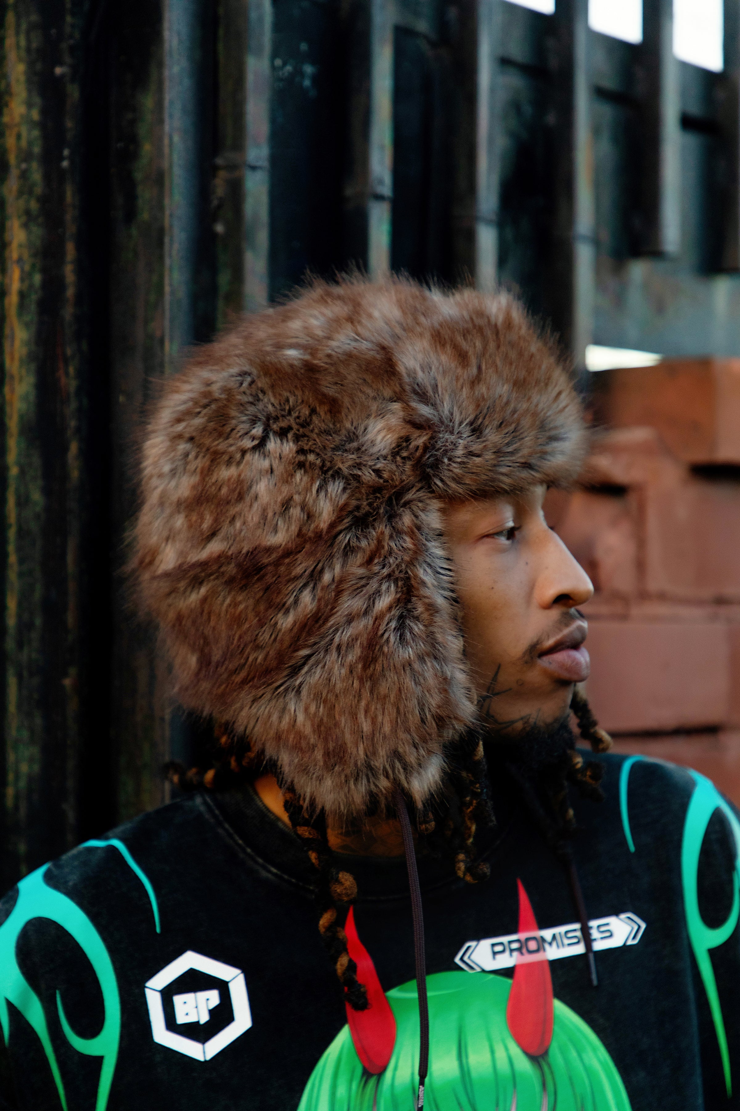 Graveyard Faux Fur Trapper Hat