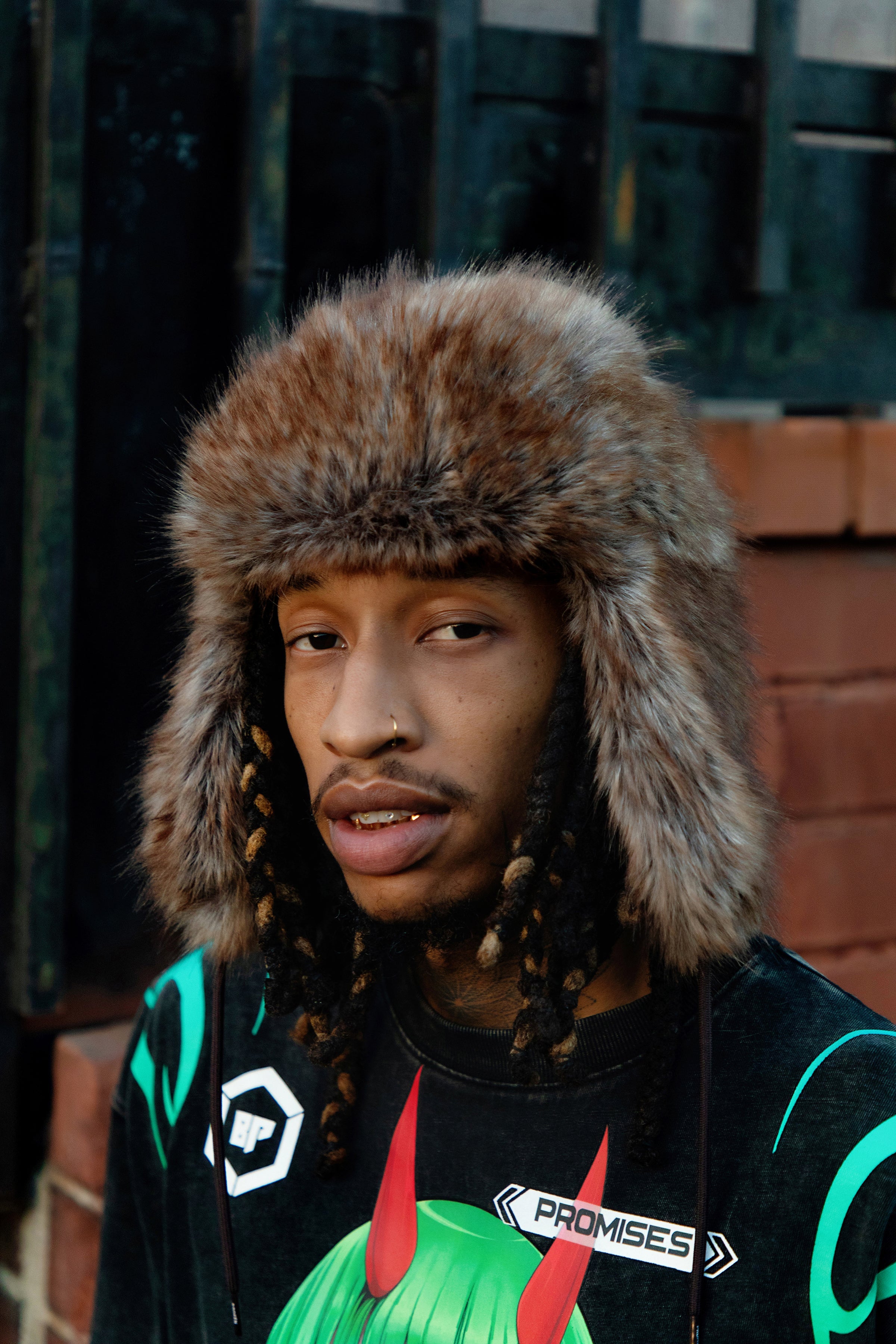 Graveyard Faux Fur Trapper Hat