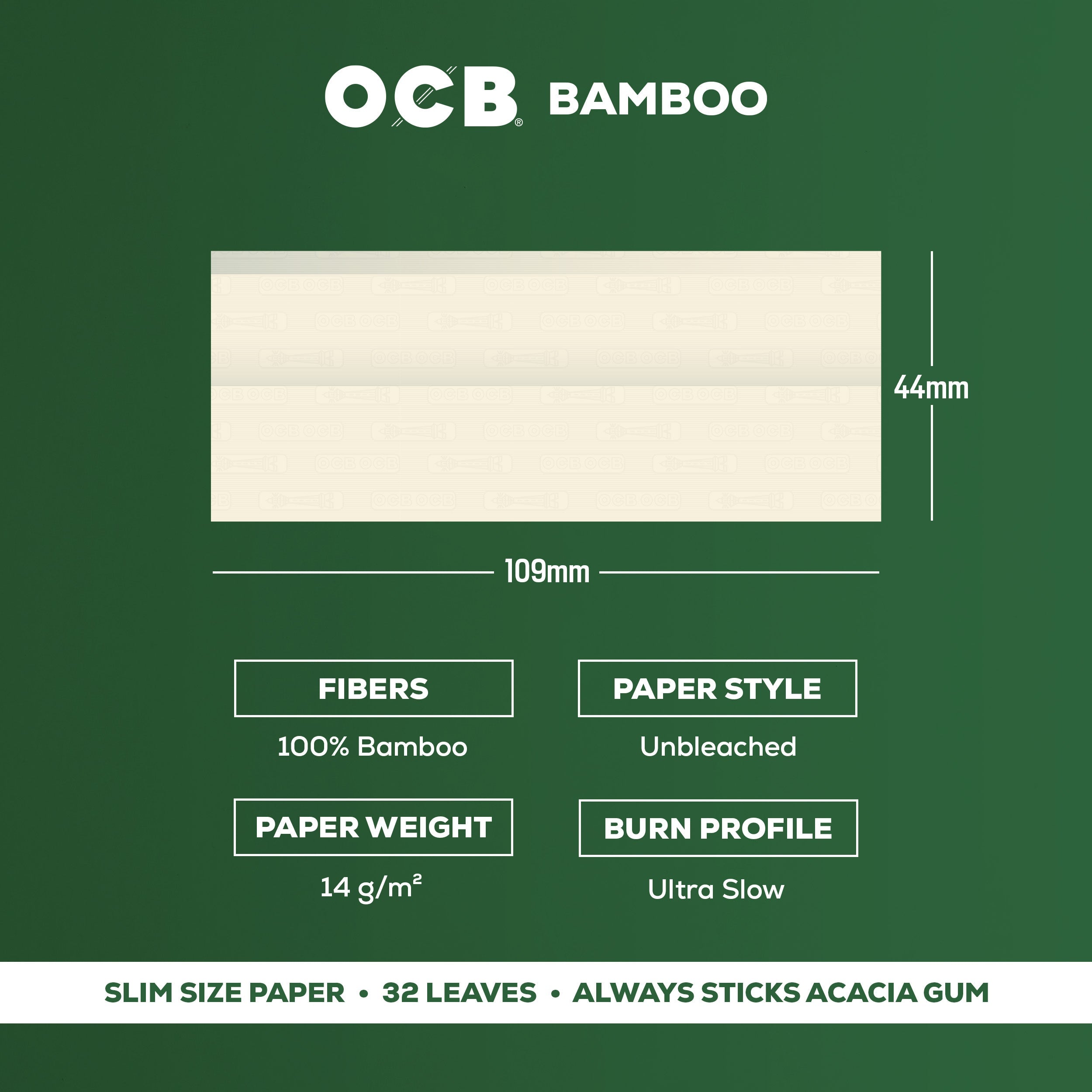 Bamboo Slim Papers + Tips, Booklet