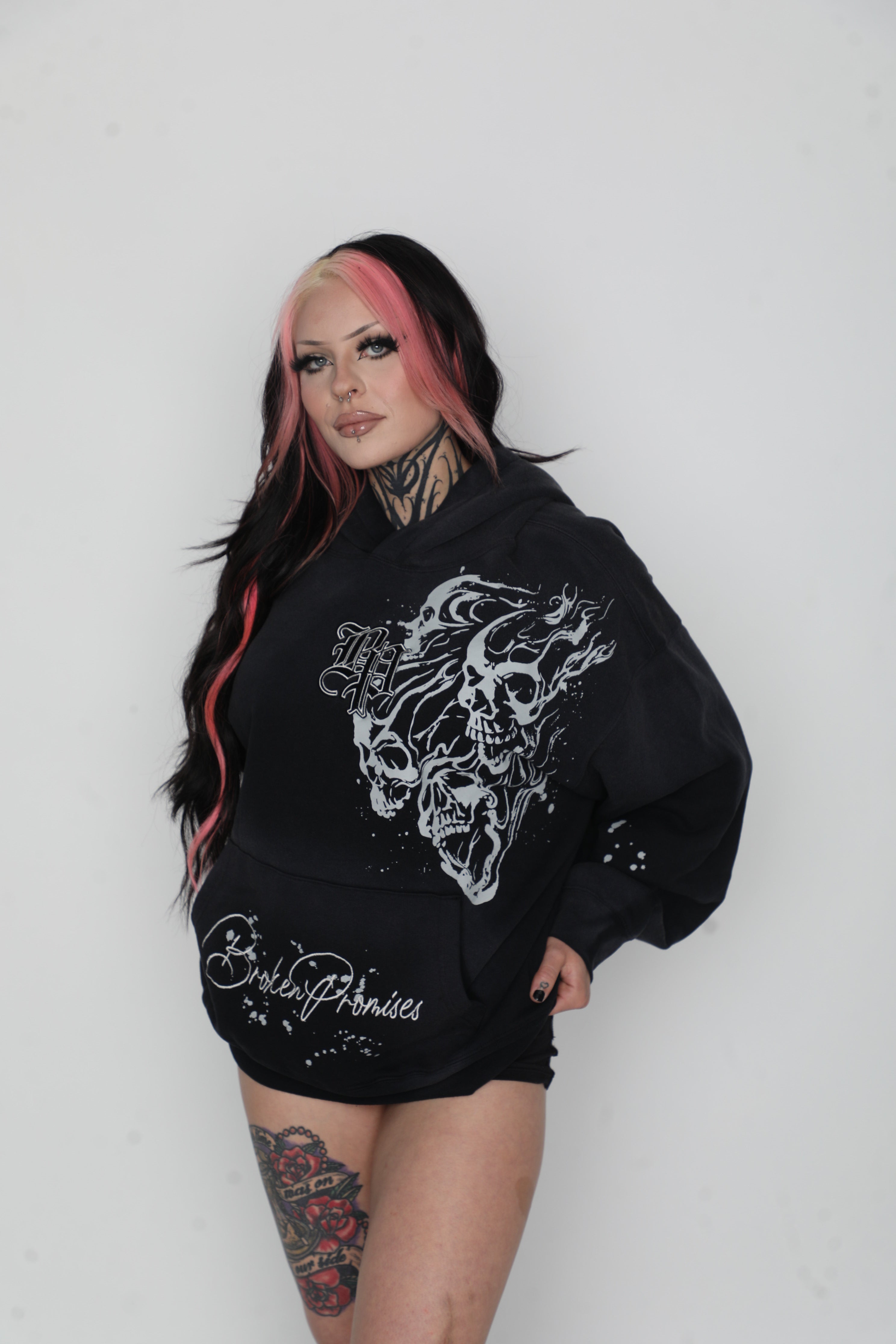 Storm of Chaos Embroidered Washed Hoodie