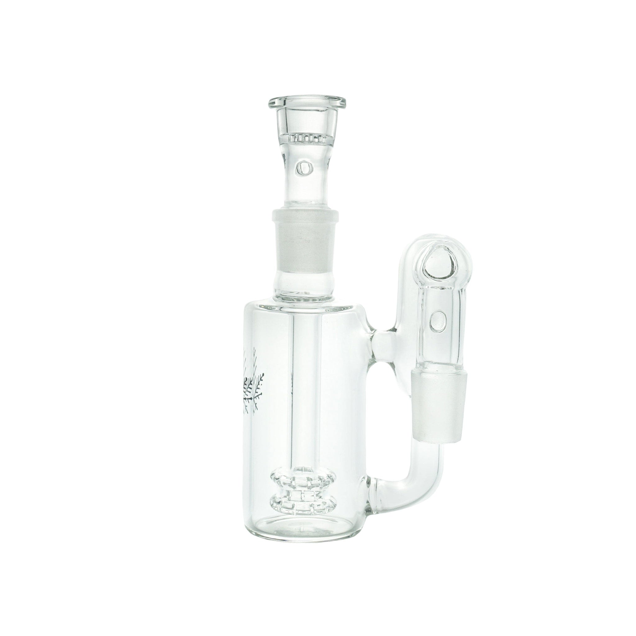 Glass ash catcher with recycling water function and 90 degree joint