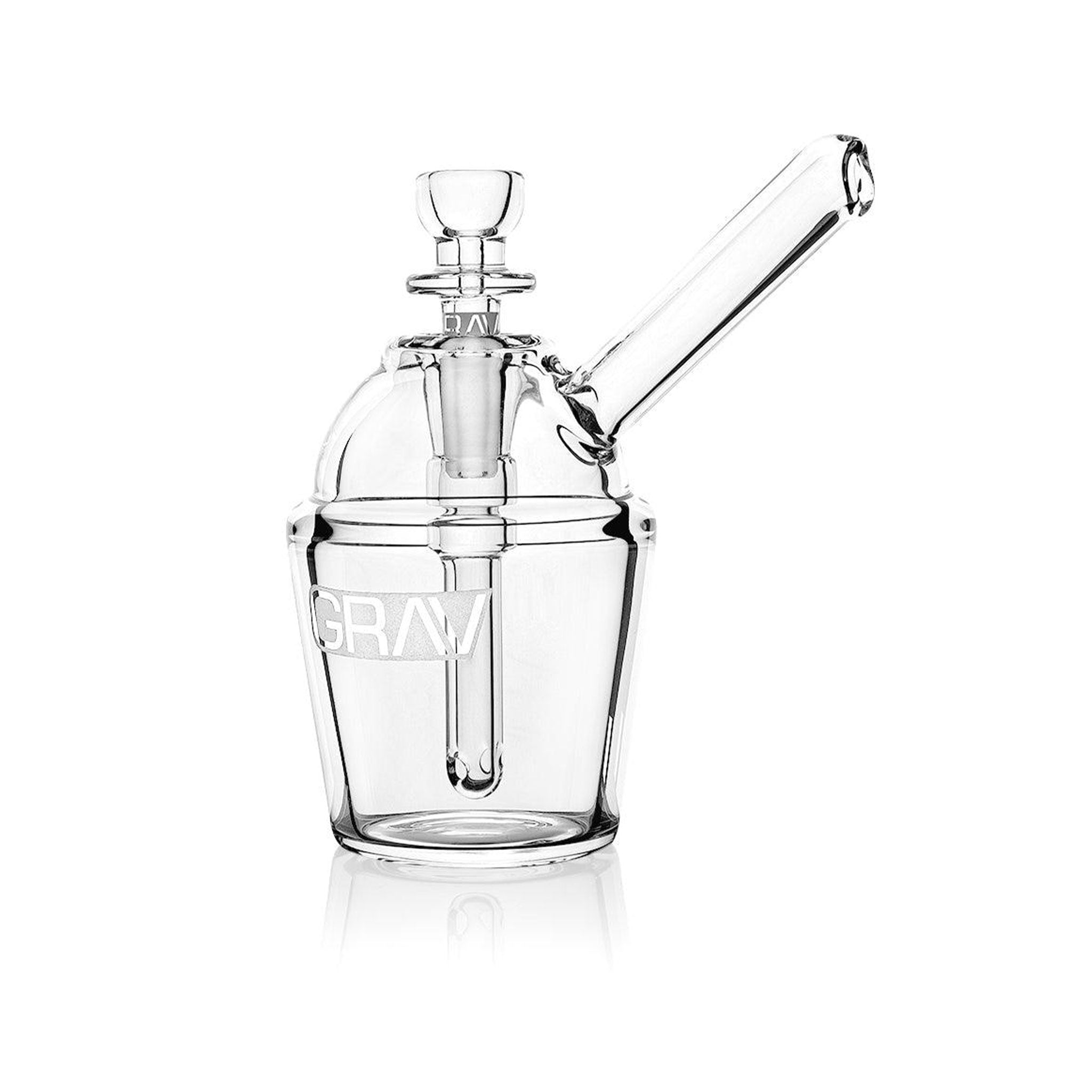 Slush Cup Pocket Bubbler clear glass mini water pipe with angled mouthpiece #color_clear