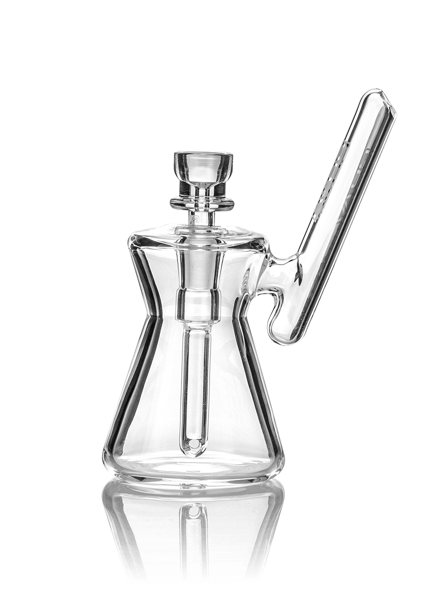 Hourglass Pocket Bubbler clear glass mini water pipe with 10mm bowl #color_clear