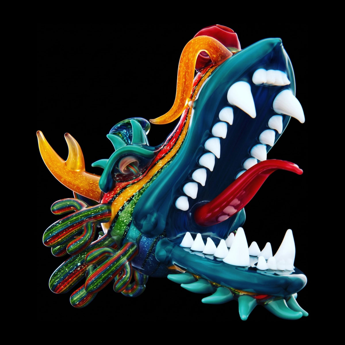 Rainbow Dragon Head by Joe P x Darby Holm, angled view