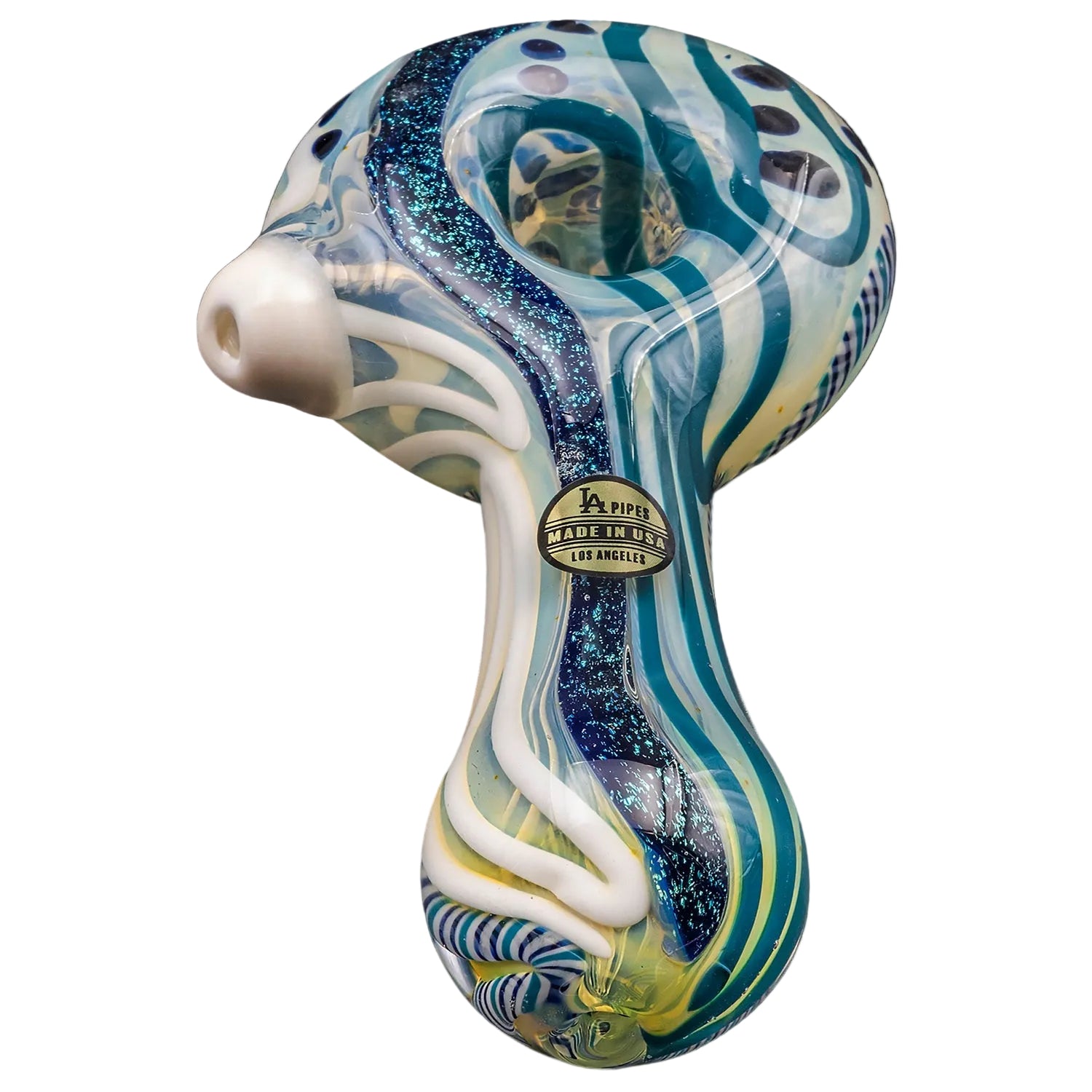 la-pipes-pancake-dichroic-spoon-blue-stripe-vertical