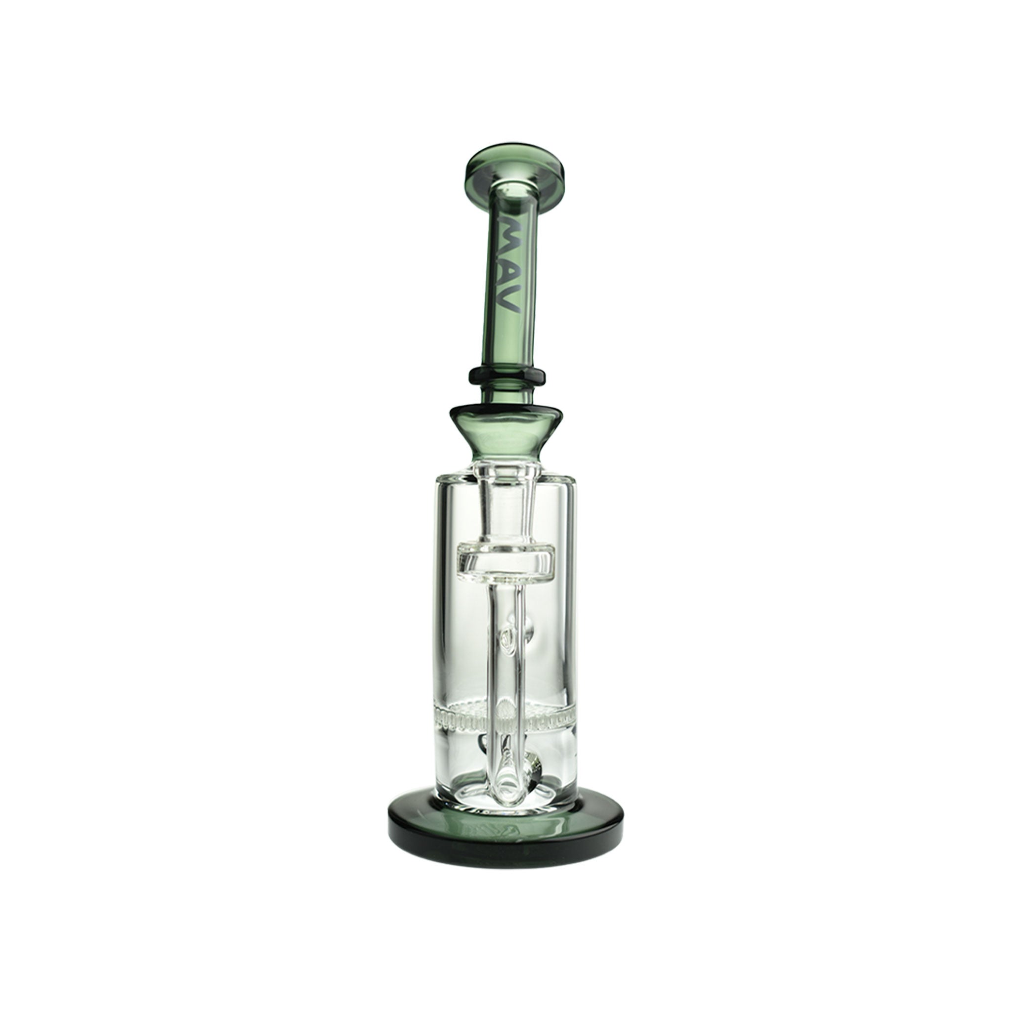 MAV Glass Mini Bent Neck Honey Bong 9 Inch #color_transparent-black