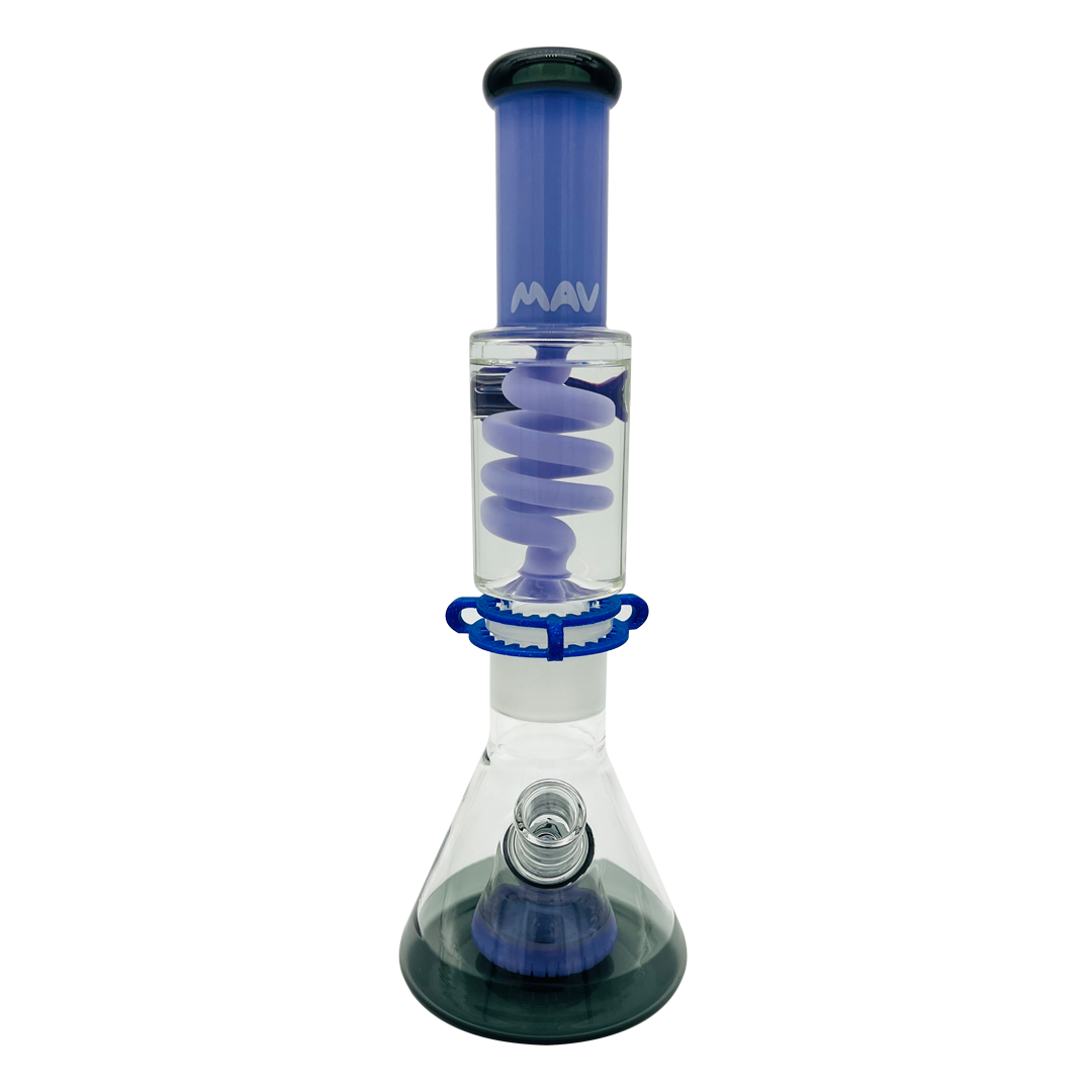 Mav Glass slitted pyramid in transparent purple #color_purple-and-transparent