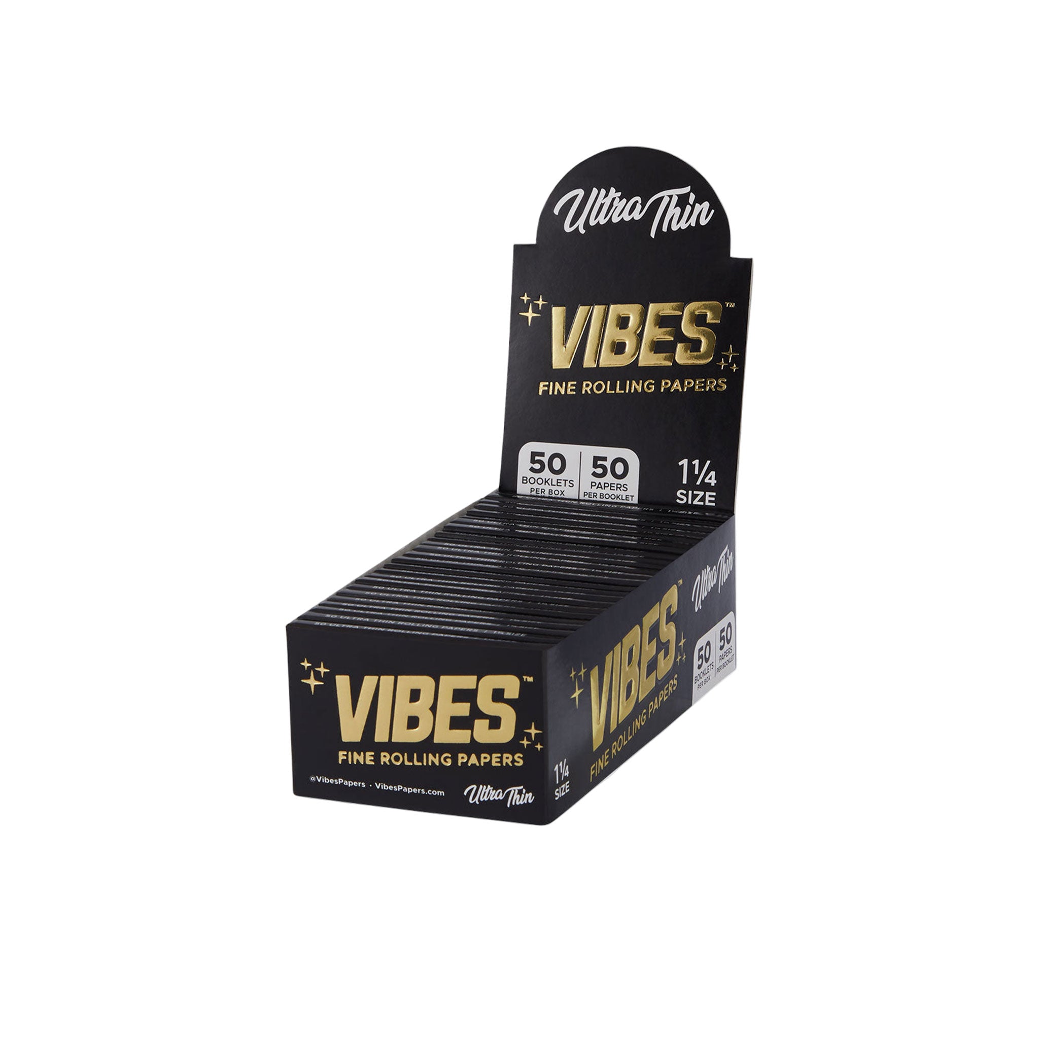 VIBES Papers Box 1.25 inch rolling papers bulk pack 2500 sheets