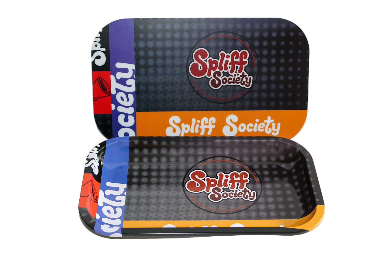 Tin steel rolling tray 10.5 x 6.5 inches with magnetic cover