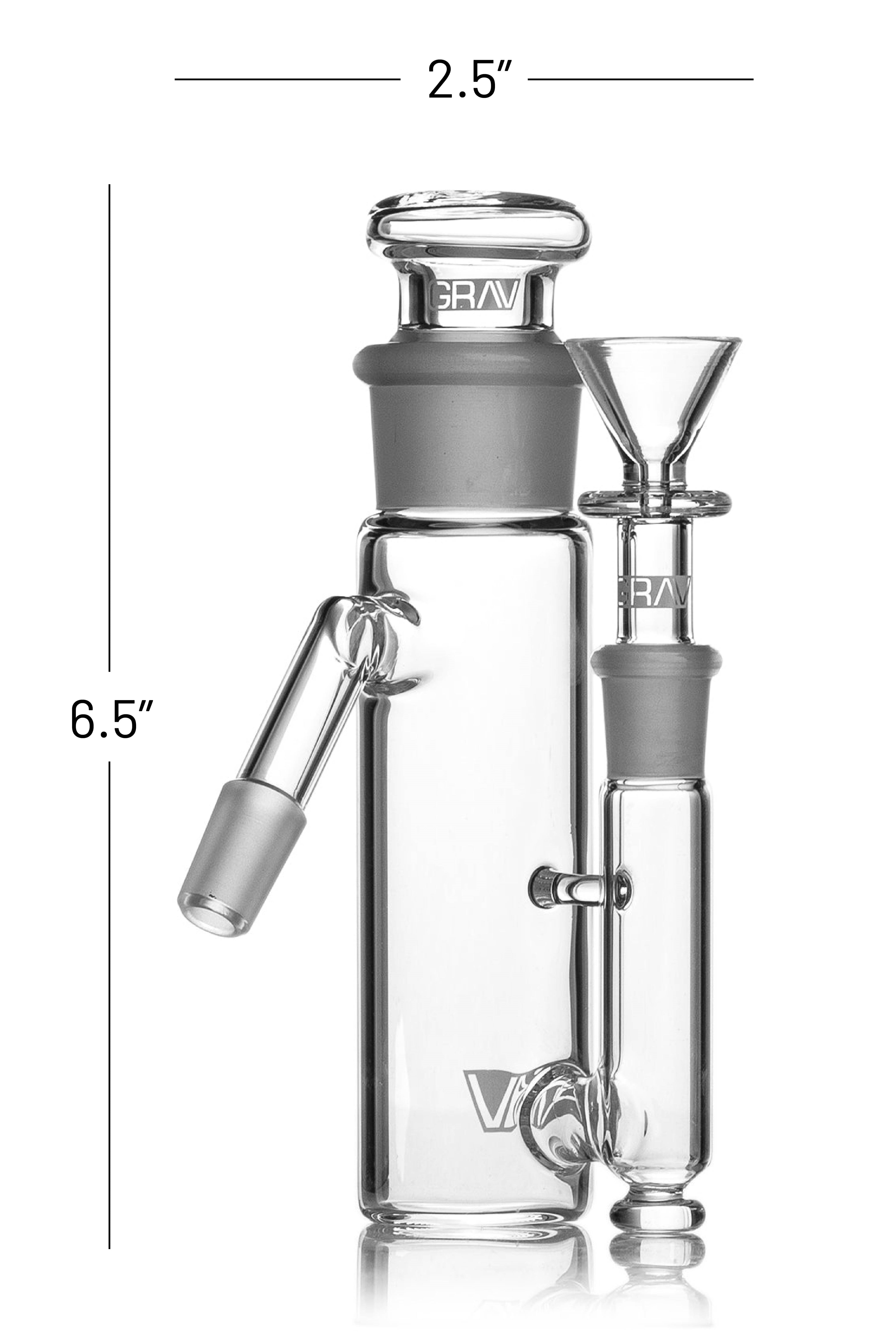 Clear glass ash catcher with removable lid for ice and water cooling