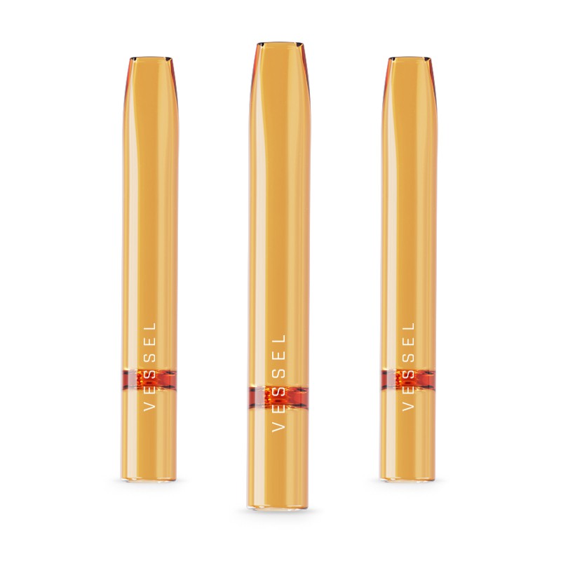 Handcrafted amber glass one-hitter