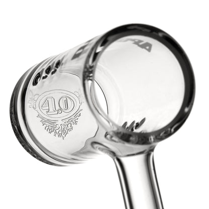 4.0 Glass T6 quartz nail with six angled airflow holes for maximum spin