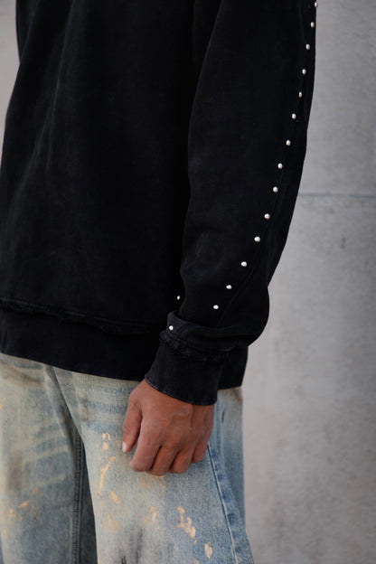 Adorned Crew Neck Sweatshirt Washed