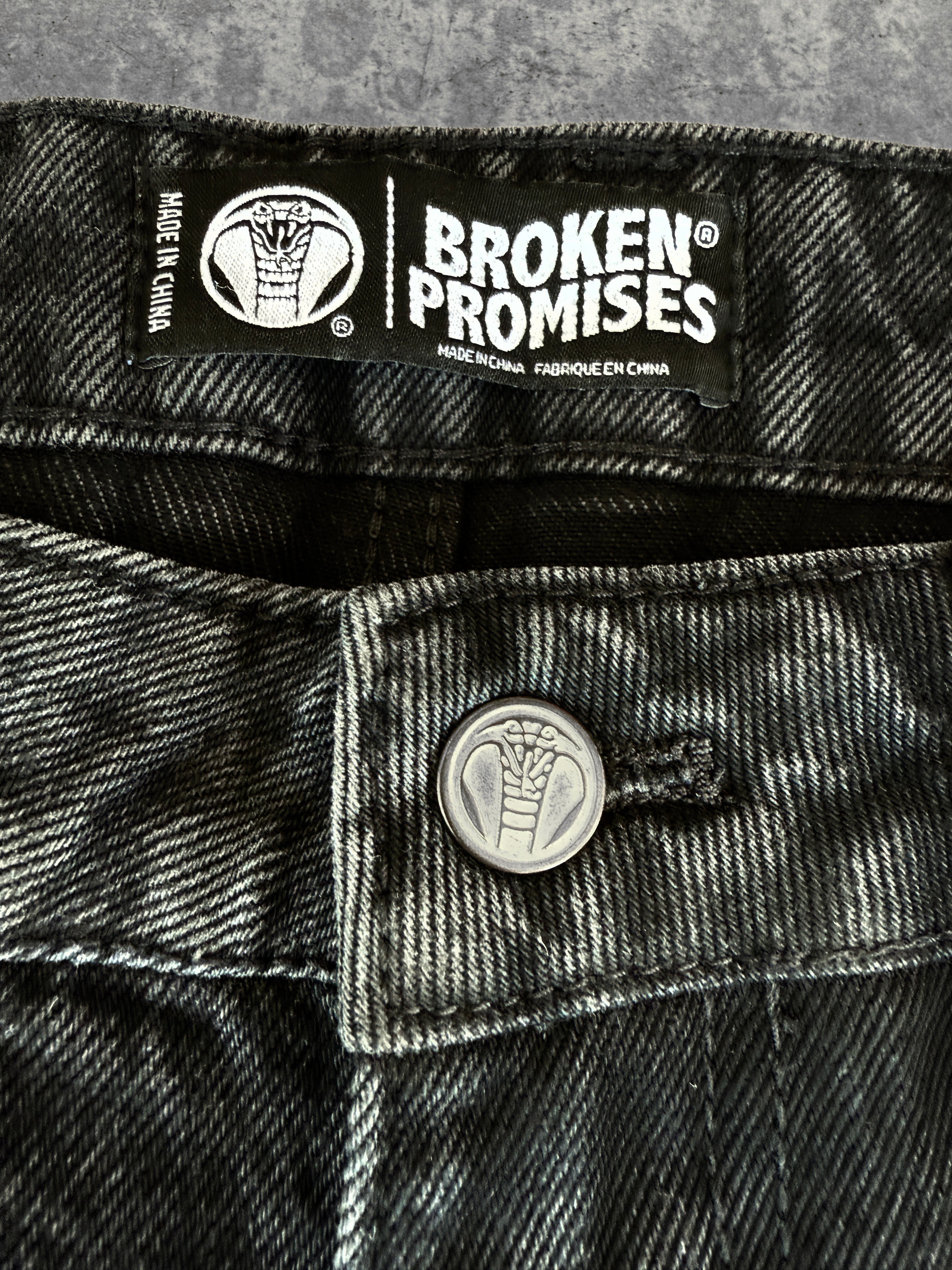Barbed Applique Baggy Denim