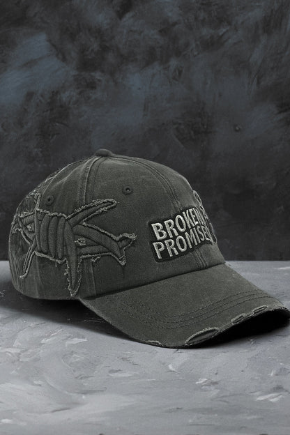 Barbed Applique Distressed Hat