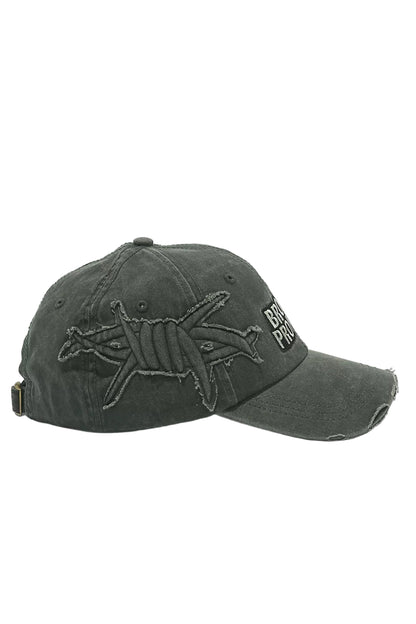 Barbed Applique Distressed Hat