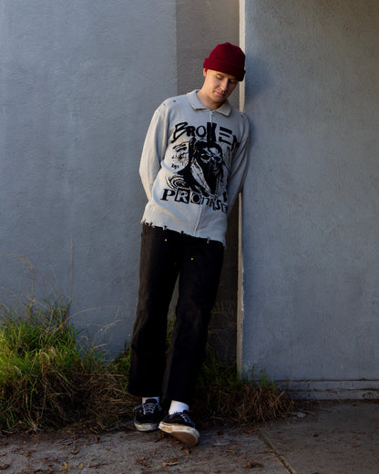 Creeper Destroyed Zip Sweater