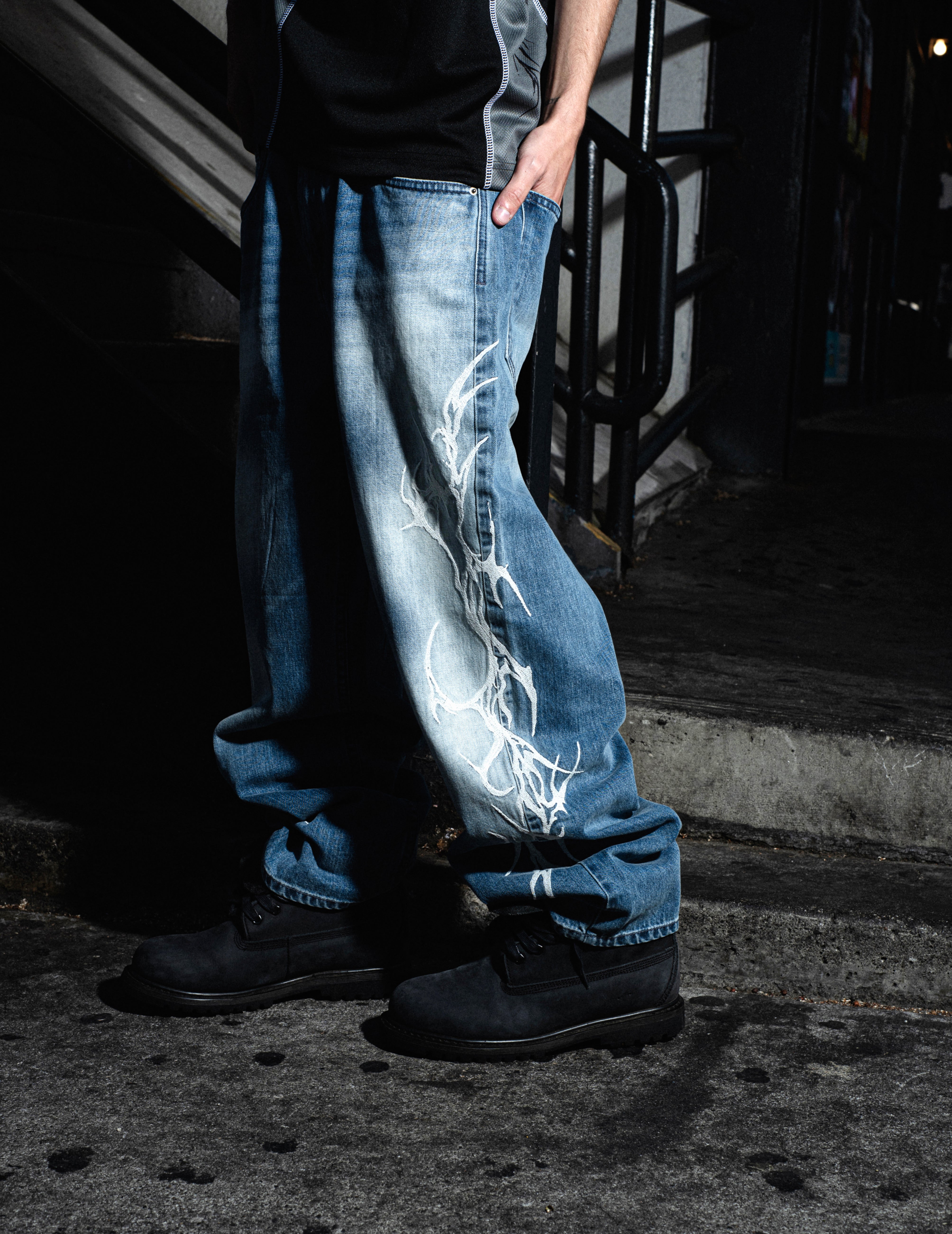Cybersig Baggy Denim Pants