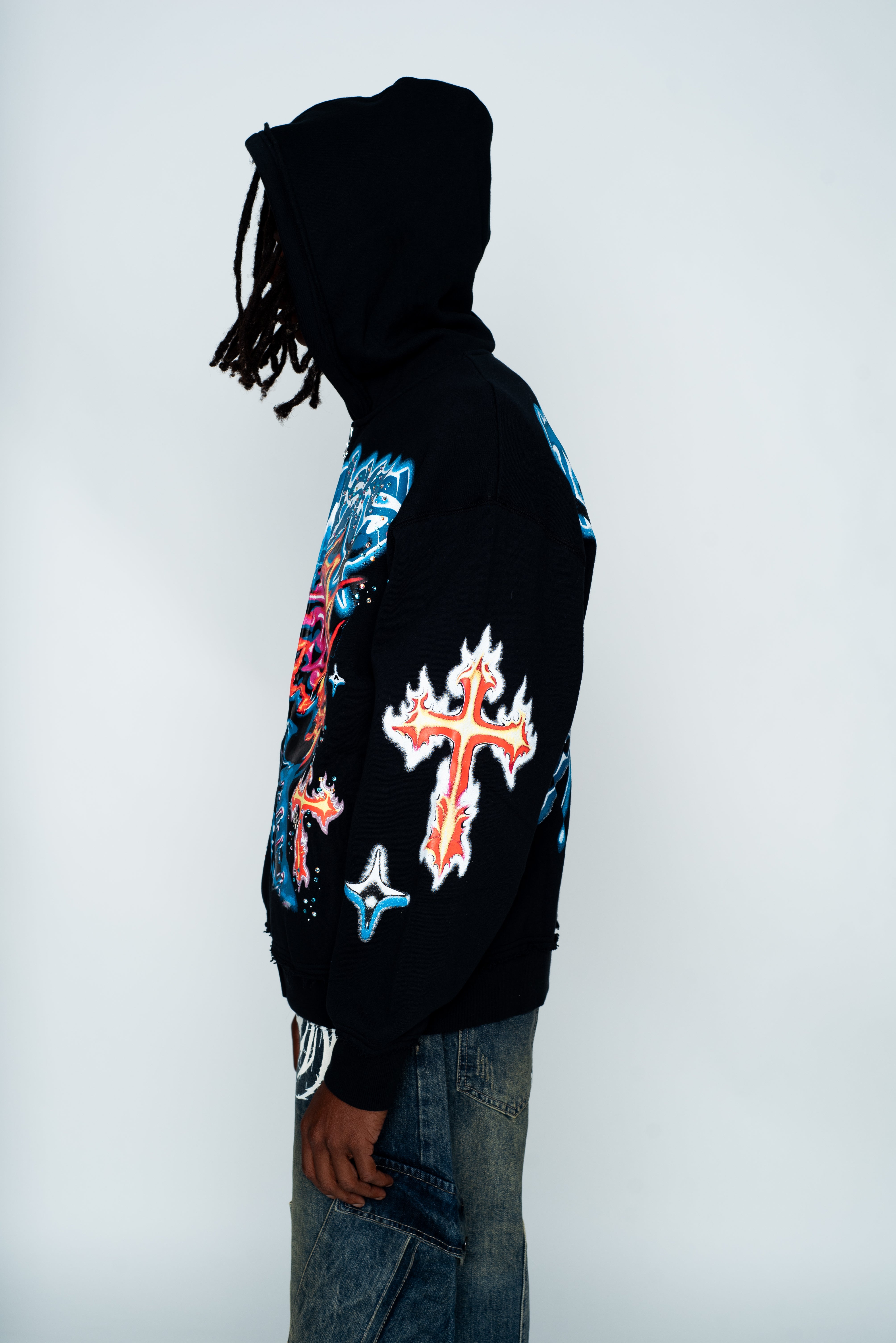 Numbskull Rhinestone Zip Hoodie