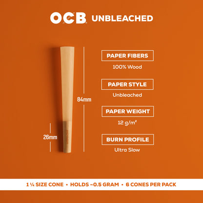 Unbleached 1¼ Cones, Single
