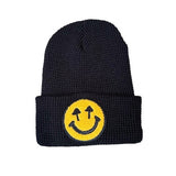 Classic Waffle Logo Cuff Beanie - Black and Yellow