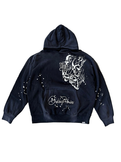 Storm of Chaos Embroidered Washed Hoodie