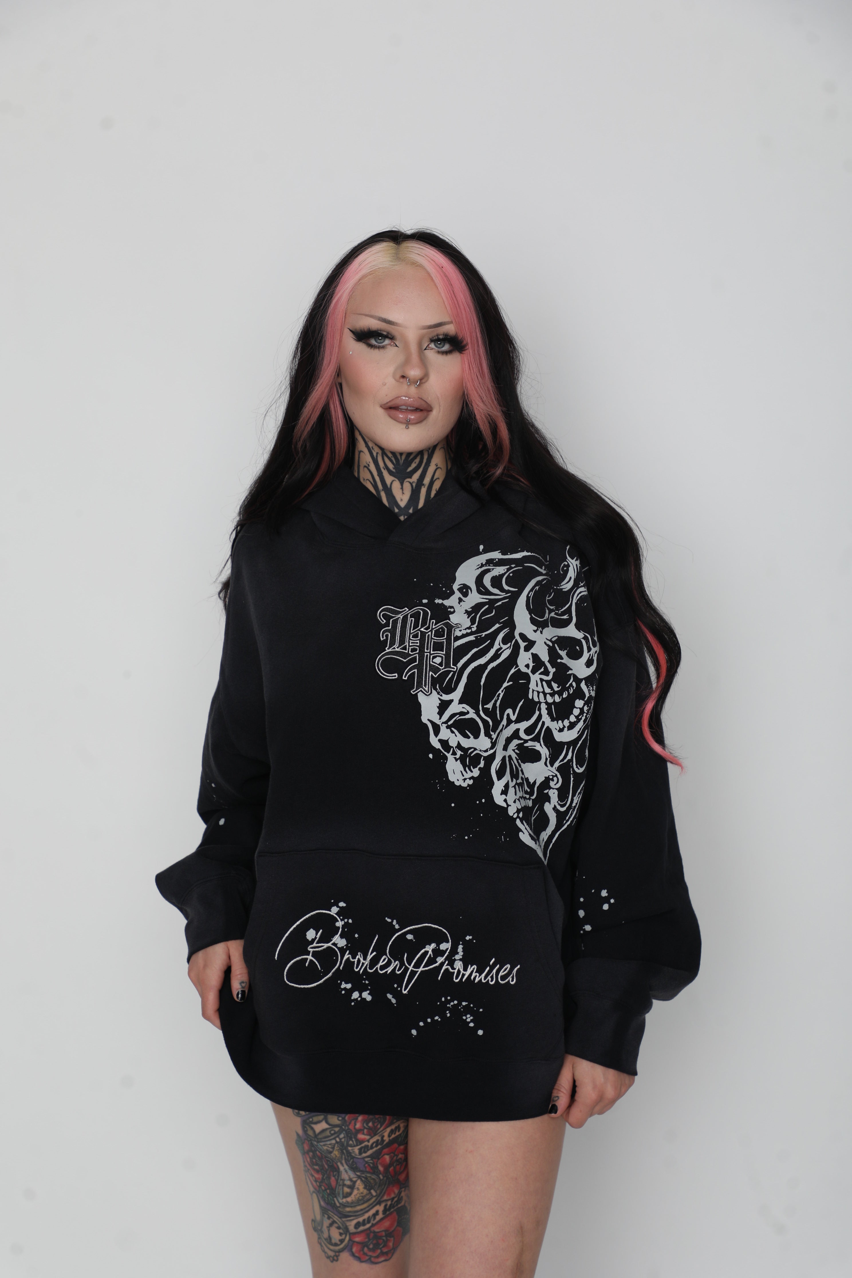 Storm of Chaos Embroidered Washed Hoodie