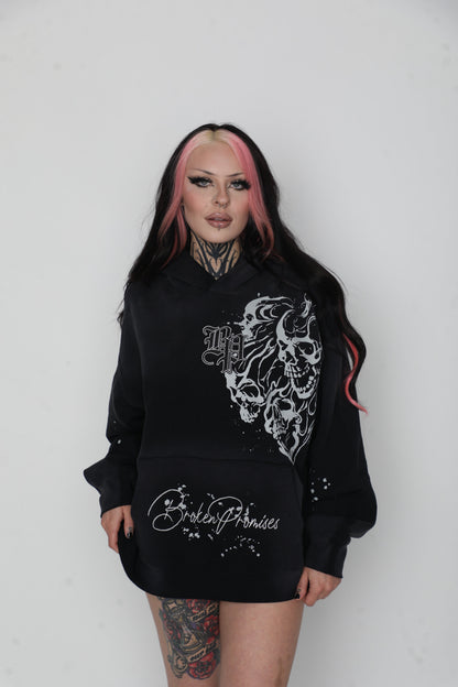 Storm of Chaos Embroidered Washed Hoodie