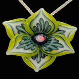 Pinstriped Flower Pendant - Green