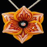 Pinstriped Flower Pendant - Yellow