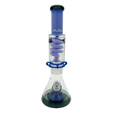 Slitted Pyramid Beaker Freezable Coil System - Purple and Transparent
