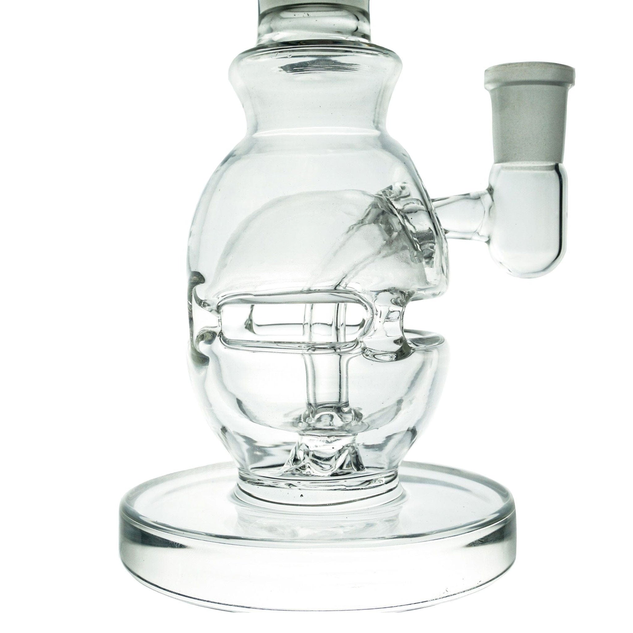 Compact glass dab rig with showerhead percolator