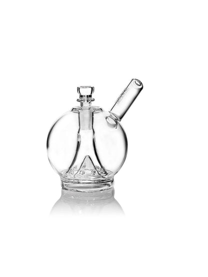 Globe Bubbler clear glass water pipe with 12-hole trumpet perc