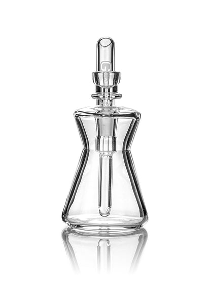 Clear borosilicate glass hourglass bubbler 