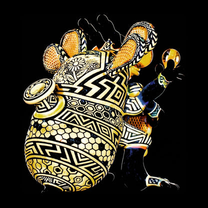 Joe P x Artiststylie Bee Boy, side view showing the joint and geometric linework