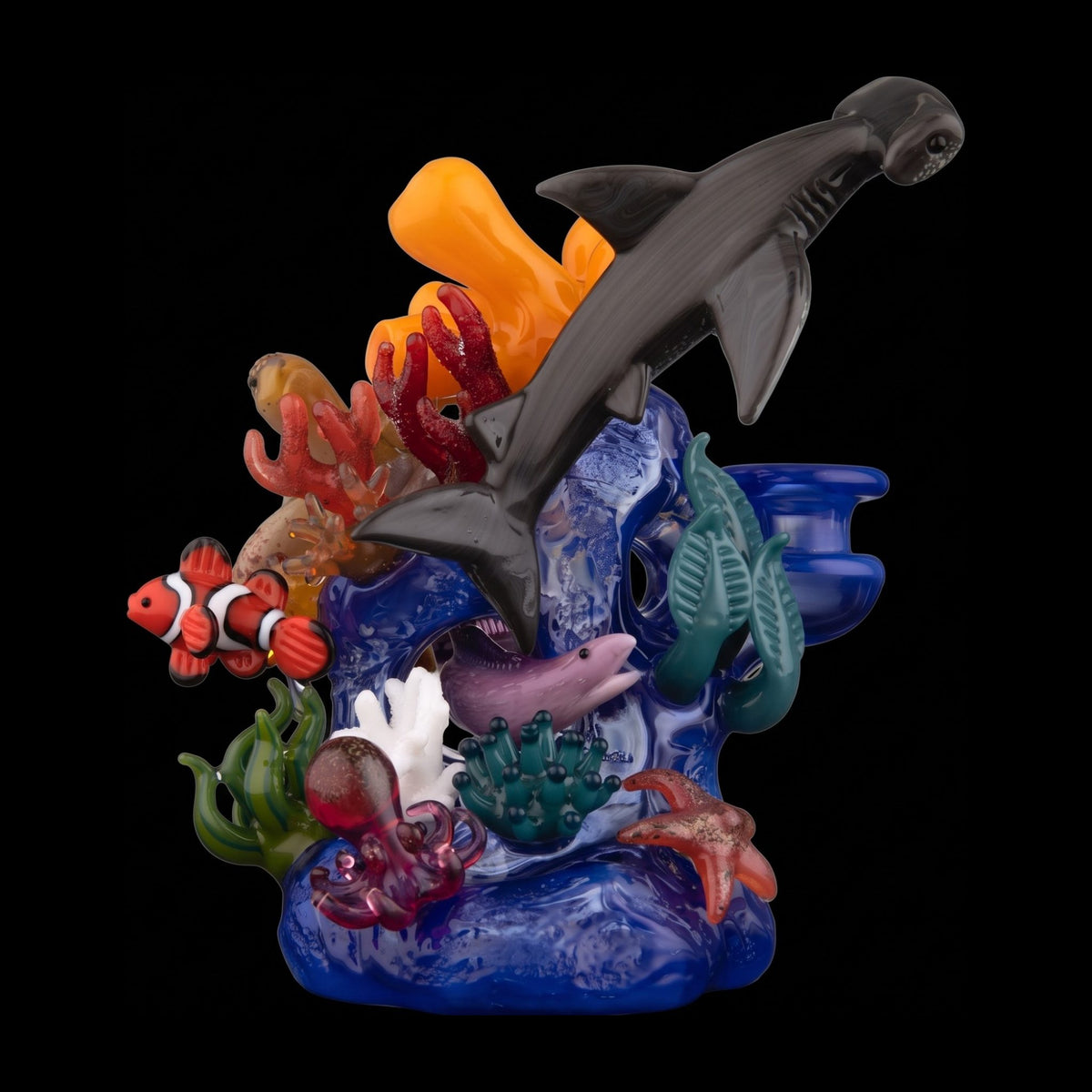 Coral Reef Rig by Joe P, a blue reef with a hammerhead shark, clownfish, octopus, moray eel and starfish