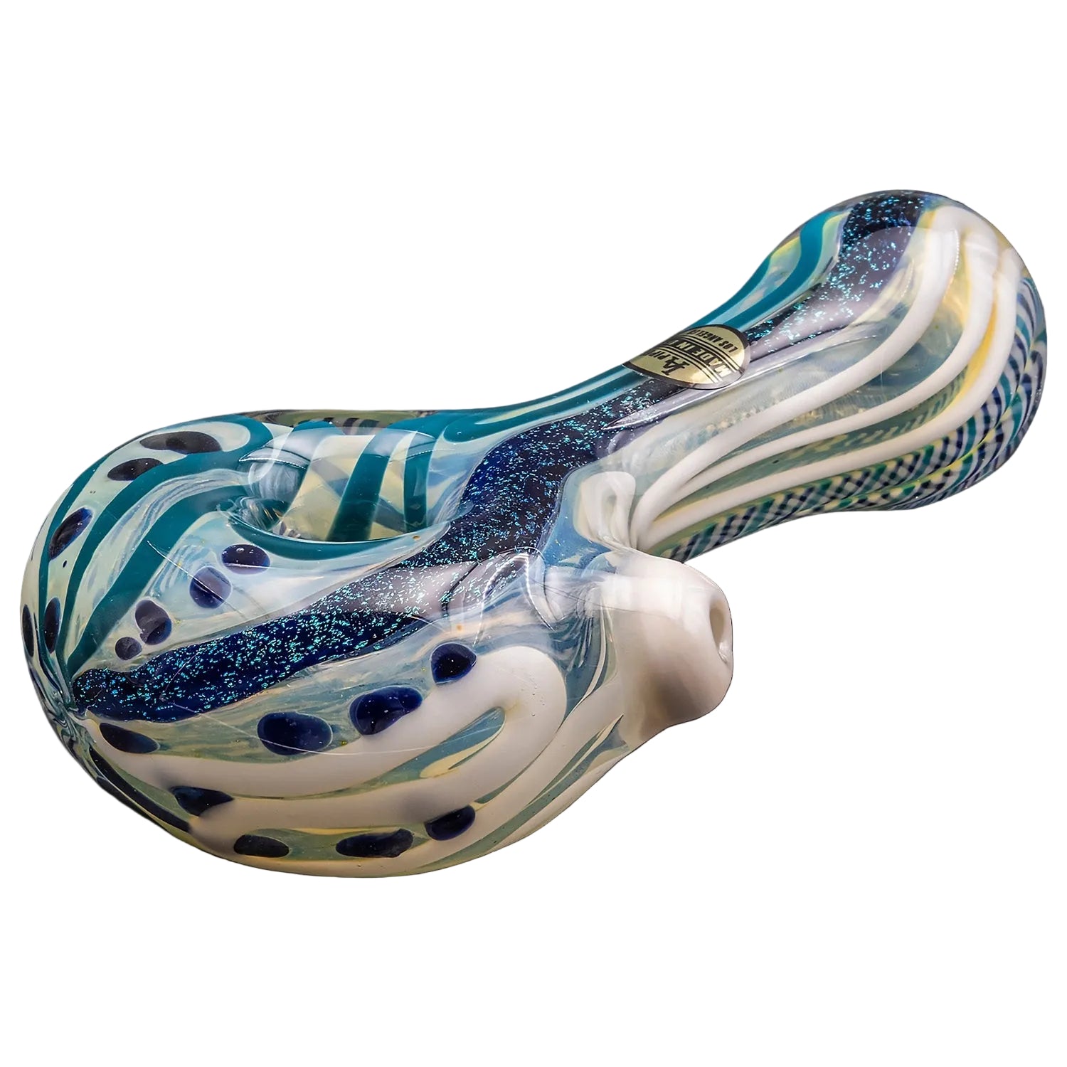 la-pipes-pancake-dichroic-spoon-blue-stripe-front-angle-1