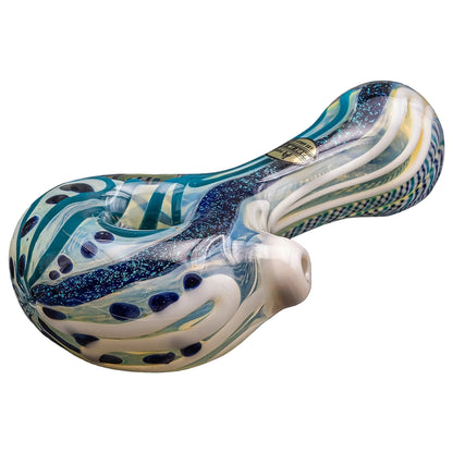 la-pipes-pancake-dichroic-spoon-blue-stripe-front-angle-1