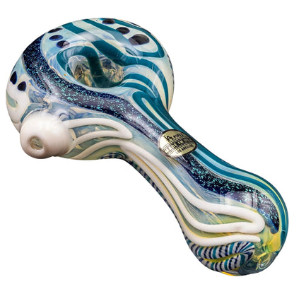 la-pipes-pancake-dichroic-spoon-blue-stripe-top-angle