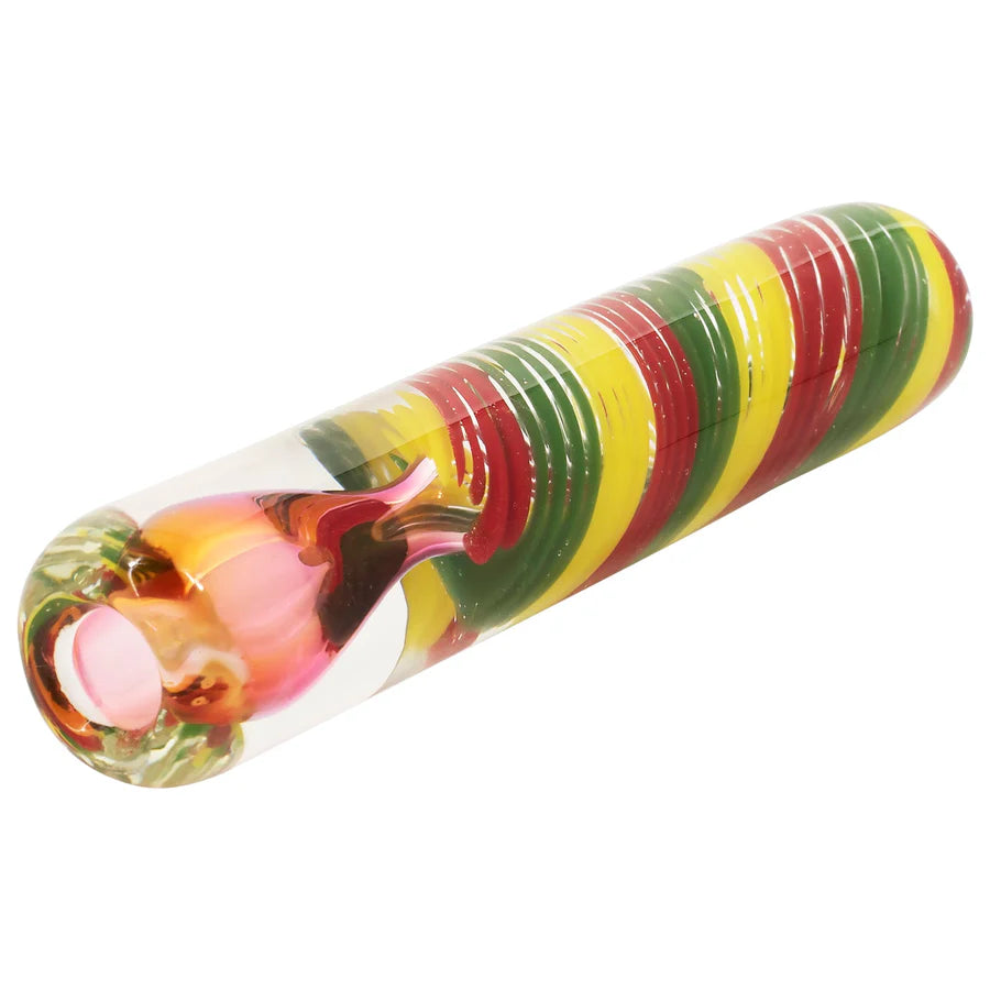 la-pipes-rasta-twister-chillum-red-yellow-green-front-angle