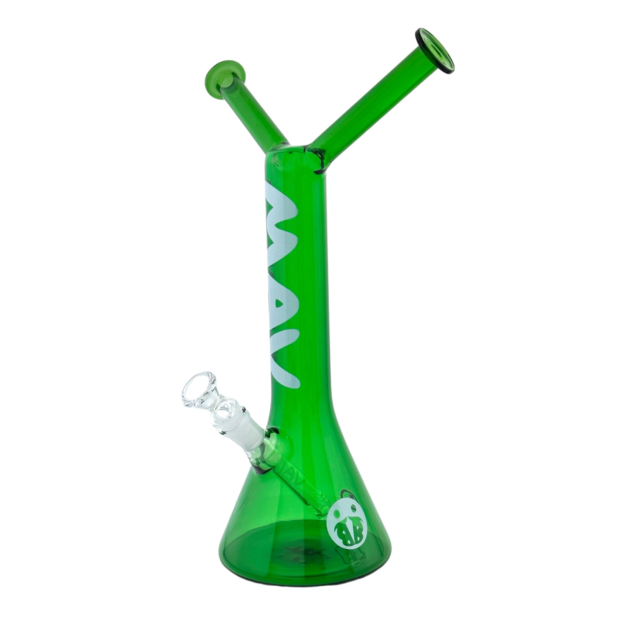 green duel glass water pipe 