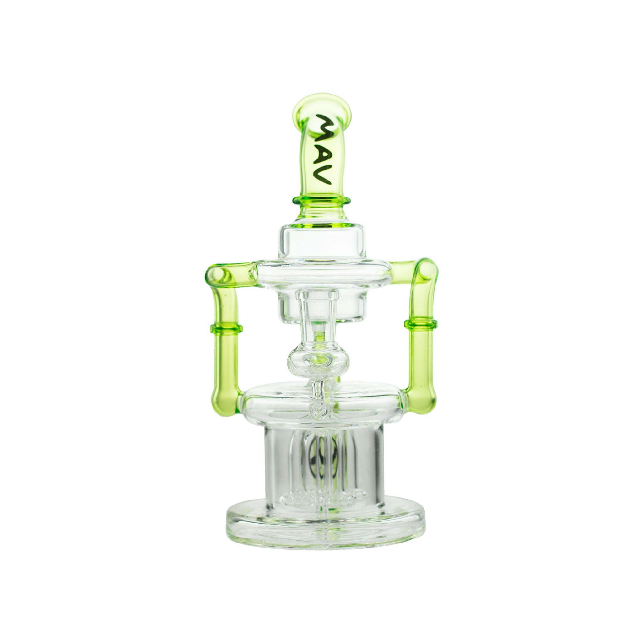 Compact 8.5 inch recycler rig with quad shower perc #color_ooze