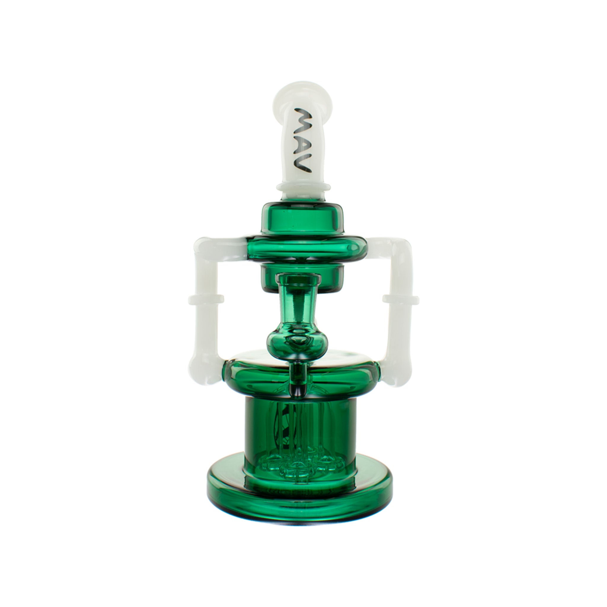 MAV Glass Pasadena Microscopic Quad Shower Recycler dab rig 
