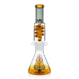 Slitted Pyramid Beaker Freezable Coil System - Gold and Transparent Black