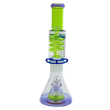 Slitted Pyramid Beaker Freezable Coil System - Purple and Ooze