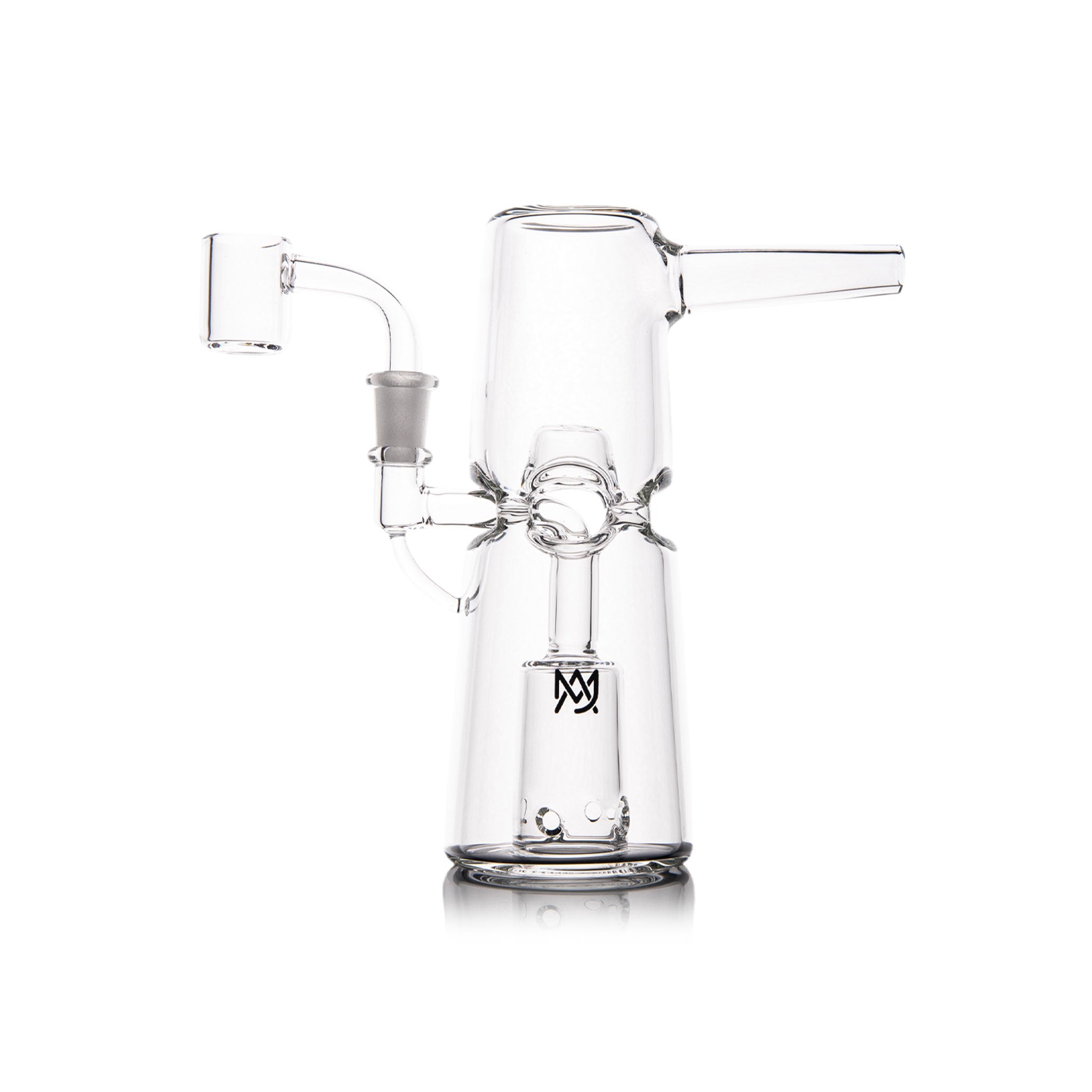 Compact 5-inch borosilicate glass dab rig with 10mm joint and flat top carb cap