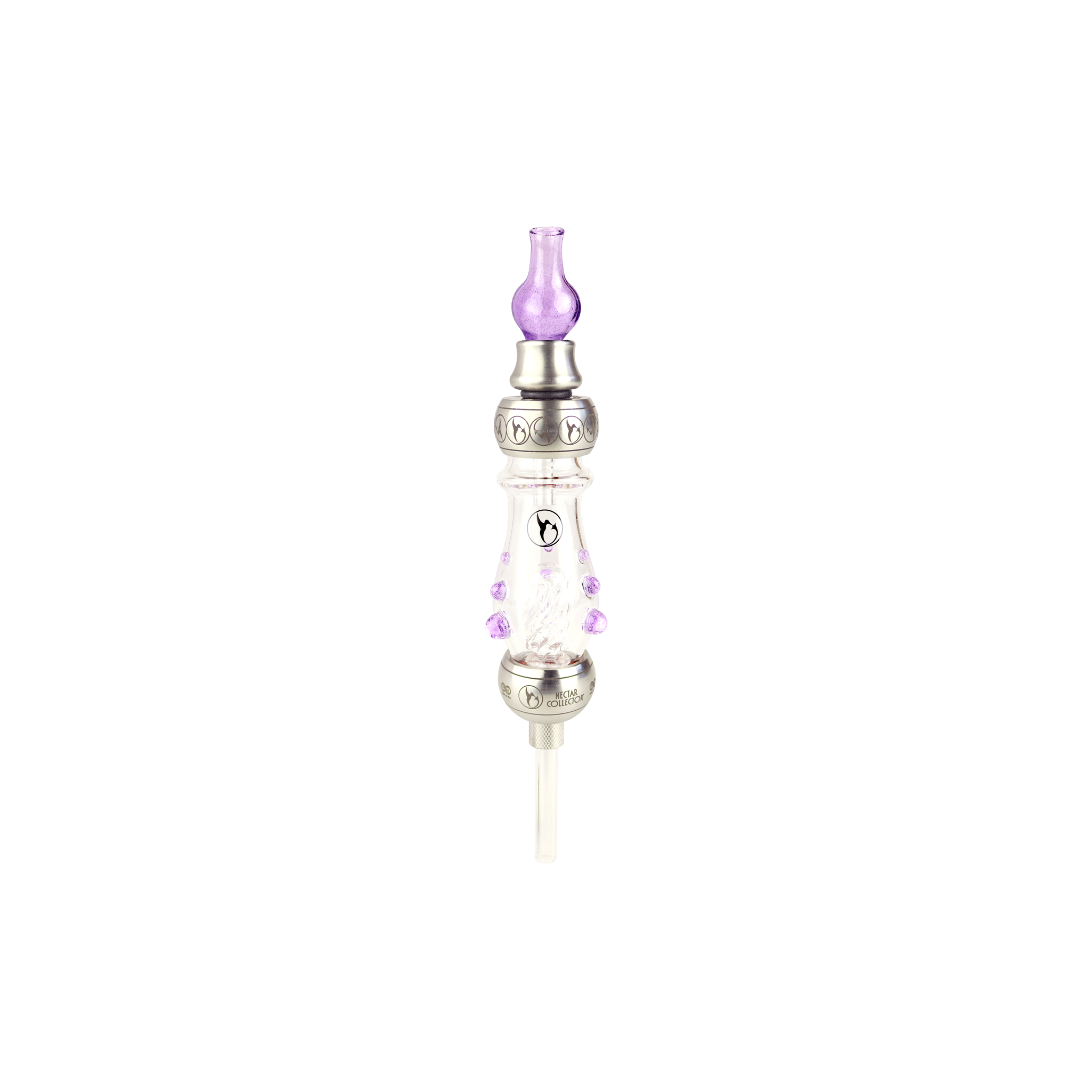 Purple Deluxe nectar collector kit with quartz stinger tip and spillguard 
